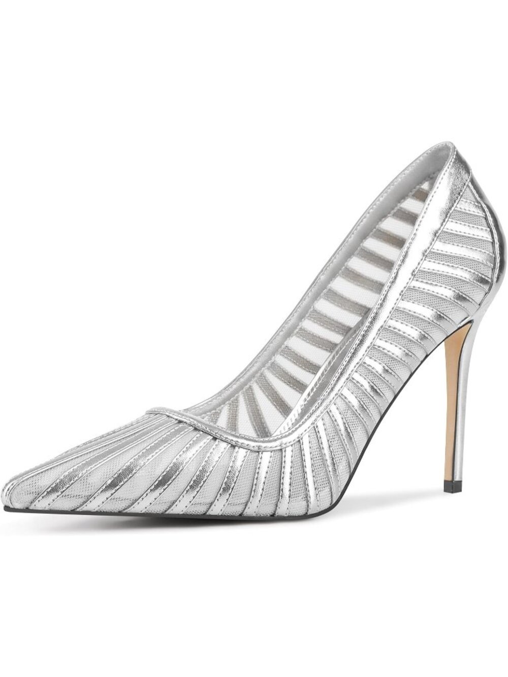 Women's Silver Comfortable Pointed Closed Toe High Stiletto Dress Heels Pumps